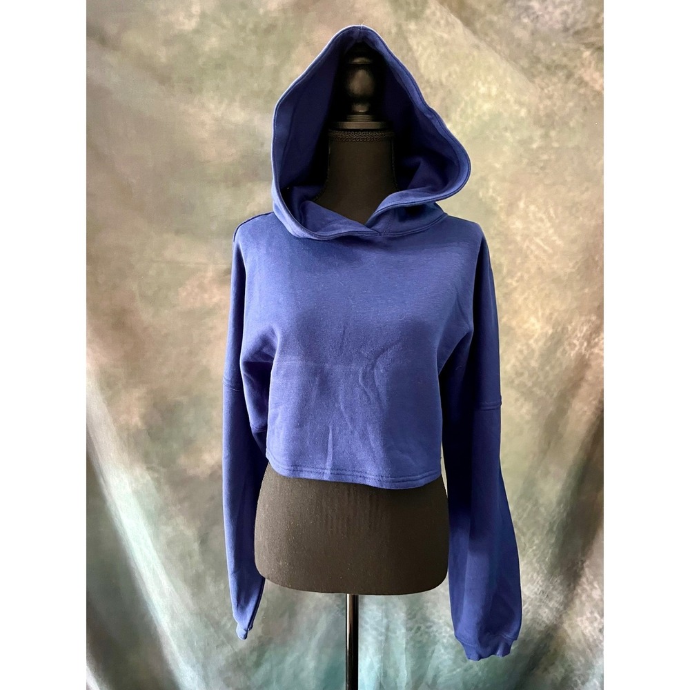 Savage X Fenty Cropped Hoodie Sweatshirt Blue‎ Women's Size Medium